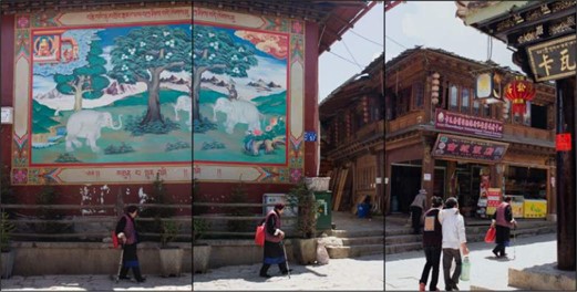 Dans la vielle ville de Shangarie La, Yunnan, Chine-2011
